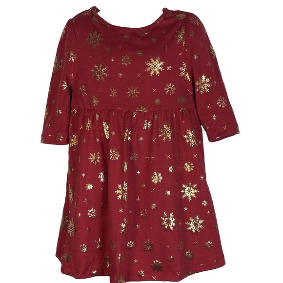 Emma & Elsa Happy Holidays Girls Red 3/4 Sleeve Dress Christmas/Star size 2T NWT - Picture 1 of 6